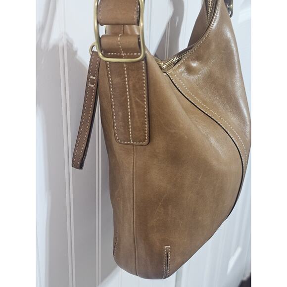 COACH Legacy Leather Slim Duffle Convertible Crossbody Bag in Tan #9328 - Picture 6 of 15